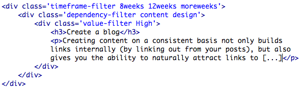 Combined HTML for all 3 Filters